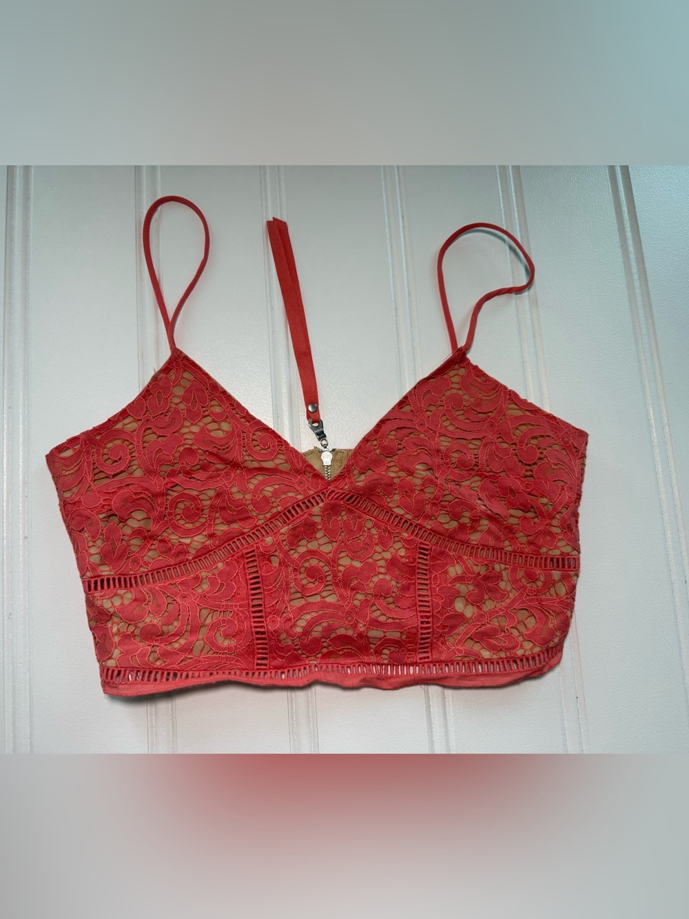 Mango MNG Womens Cropped Lace Cami Top Bralette Small
